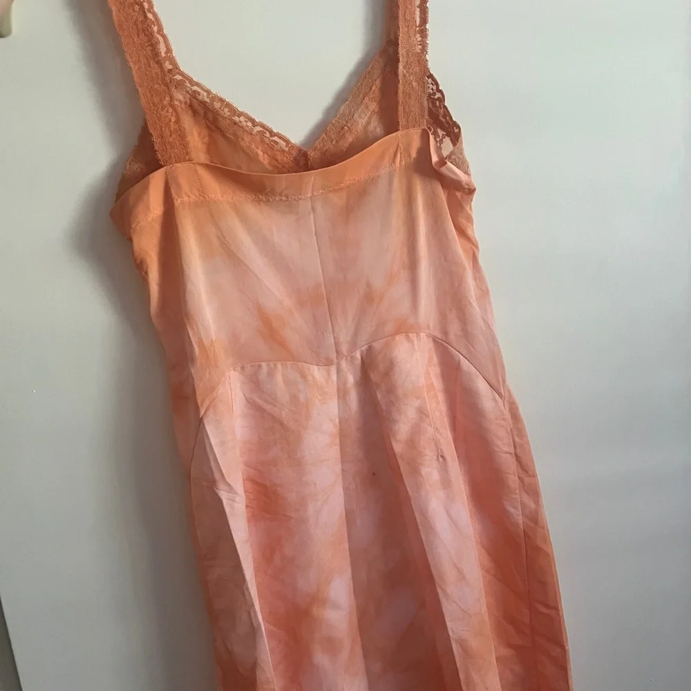 Vintage 60s Peach Lace Slip Dress – Hand Dyed – Romantic Lingerie Dress - Picture 5 of 5